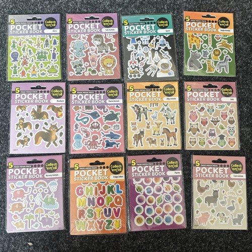 Pocket Sticker Buch für Kinder Kids Kleinkind Jugendliche Handwerk Sammelalbum x 12 Packungen - Bild 1 von 13