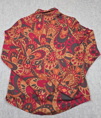 Blusa de Colección The Limited Elástica con Botones Diseño Psicodélico Talla Mediana - Imagen 3 de 7