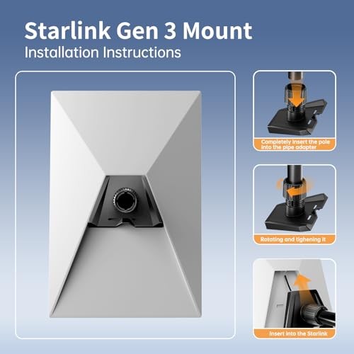 Adapter rurowy Starlink Gen 3, zestaw montażowy adaptera do montażu słupa Starlink - Zdjęcie 5 z 7
