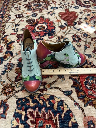 Scarpe con tacco stringate John Fluevog Attic Bahiana verde floreale taglia 5,5 - Foto 3 di 11