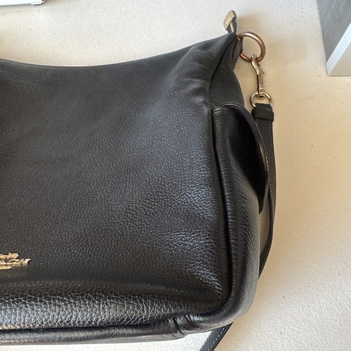 Bolso de hombro Coach Pennie No. 6152 Cuero Guijarro Negro Suave - Imagen 4 de 19