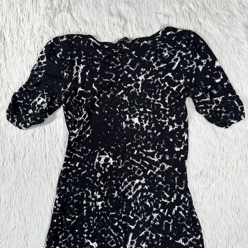 BANANA REPUBLIC Black White Short Sleeve Sheath Dress Women's Size Medium - Picture 20 of 24