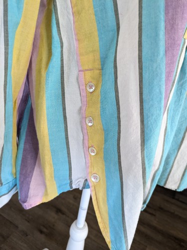 Camisa túnica vintage a rayas para mujer talla grande American Sweetheart colorida - Imagen 10 de 10