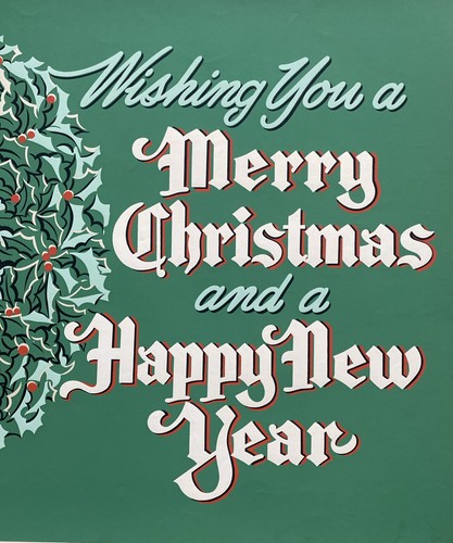 1950-60 Original Genuine GM Pontiac Poster 38x25” Merry Christmas Happy New Year - Picture 8 of 11