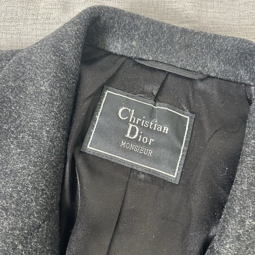 Cappotto lungo doppiopetto Christian Dior Monsieur vintage lana nero uomo 46 R - Foto 2 di 8