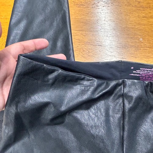 Leggings Commando XL de imitación de cuero negros cintura alta elásticos - Imagen 5 de 12