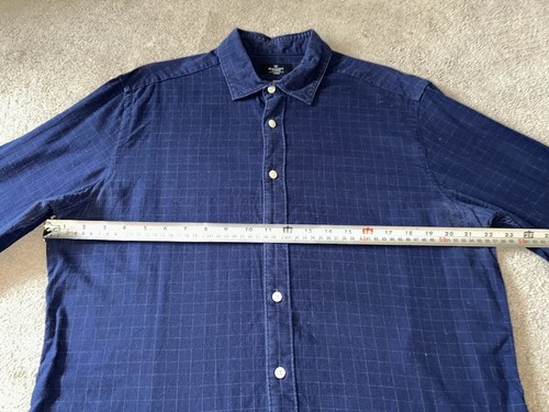 Hackett Men’s Long Sleeved Shirt Large Slim Fit Dark Blue - Picture 7 of 11
