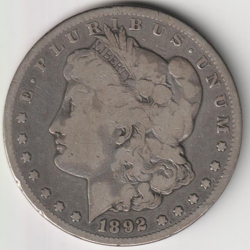 JUST REDUCED!! BETTER DATE 1892-CC MORGAN SILVER DOLLAR VG - Picture 1 of 2