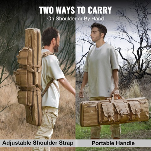 Rifle Bag 36 inch Tactical Double Long Gun Bag for 2 Rifles & 2 Pistols - Picture 5 of 12