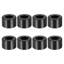 8pcs M10 Aluminium Spacers, M10 IDx3/4" ODx1/2" Length, Black