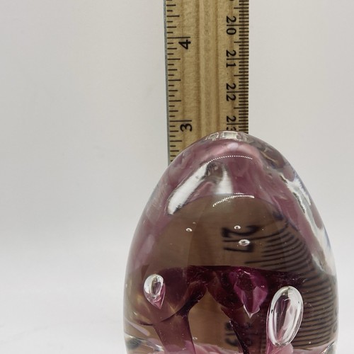 Vintage Prestige Kunst Glas Briefbeschwerer, Fuchsia in Klar, Trompete Blumen 3" - Bild 11 von 12