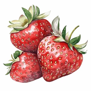 Farm Strawberries Self Adhesive Vinyl Sticker