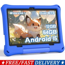 Callsky Kids Tablet 10.1 inch Android 15 Tablet for Kids 12GB+64GB Dual Camera