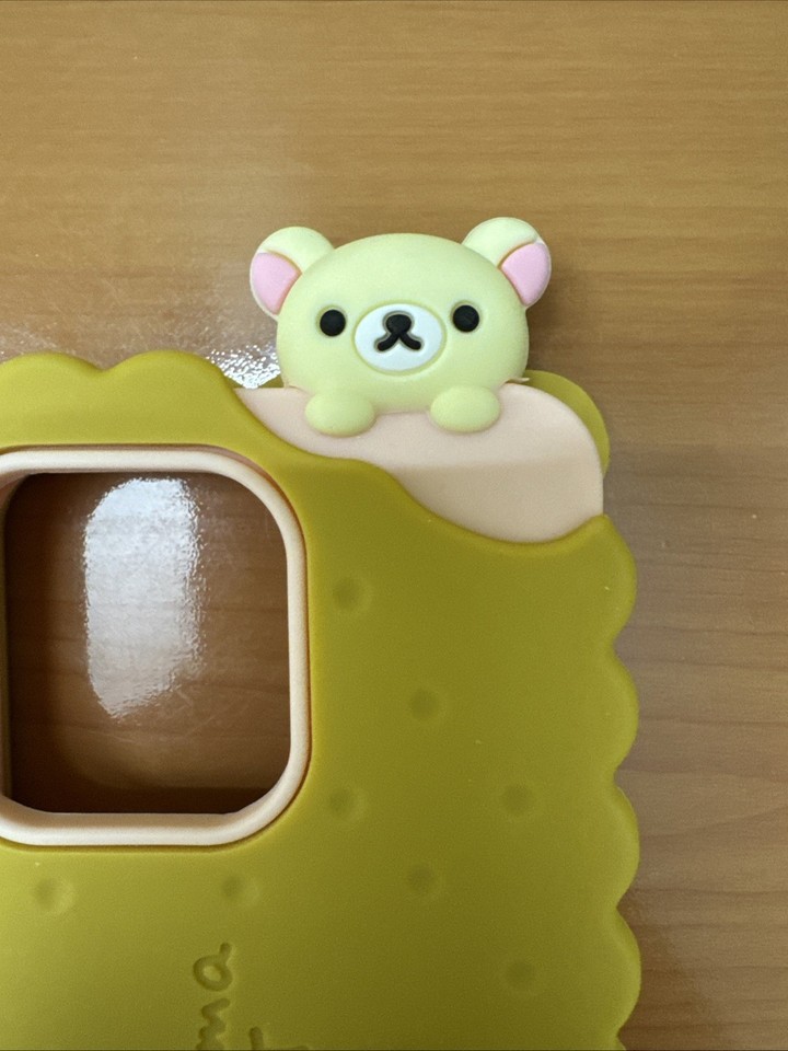 CUTE 3D KORILAKKUMA BISCUIT PHONE CASE FOR IPHONE 16 PRO/15 PRO/14 PRO