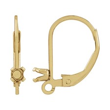 14K Yellow Gold-Filled 3 mm Round Lever Back Earring Top