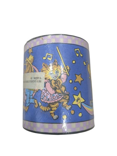 Vintage Nursery Rhyme Wallpaper Border Hey Diddle Diddle Cow Cat Fiddle Moon 2RL - Picture 2 of 10