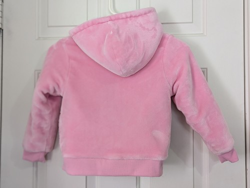 Disney Princess Hoodie Faux Sherpa Lined Jacket Girls 5T Pink Gold Embroidered - Picture 6 of 10