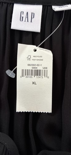 Neu mit Etikett The Gap Gr. XL schwarz Dolman Puffärmel gerafft Elasausschnitt drapiert Maxi voller Rock - Bild 5 von 11