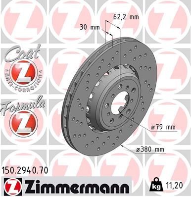 ZIMMERMANN Bremsscheibe 150.2940.70 für BMW - Bild 1 von 1