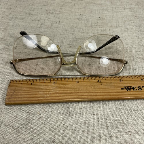Vintage 90er Halbrand Herren goldfarben Metallgestell Brille Brillengestell nur BG Brillant - Bild 13 von 15