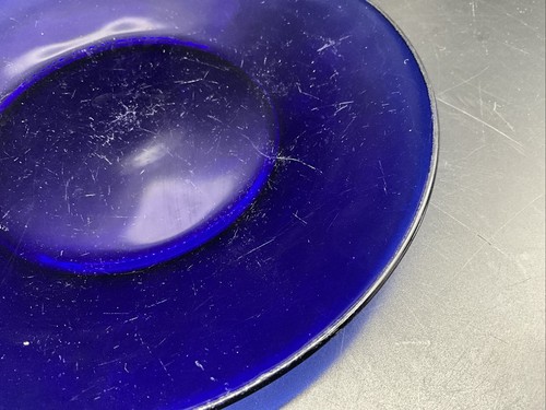 2 Cobalt Blue Glass Salad Plates 8” - Picture 7 of 7