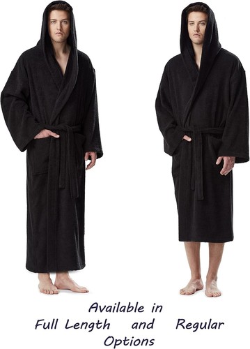 Mclass Bademantel Herren Kapuze 100% Baumwolle Frottee, wadenlang, XXL - Bild 2 von 10