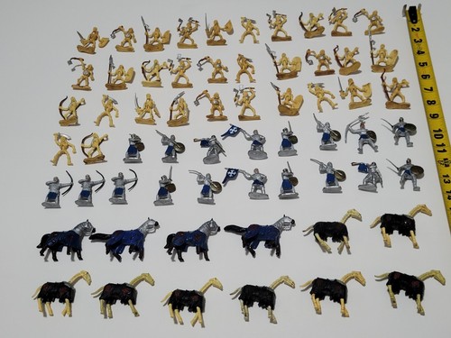 Major Tomb Warrior Castle Skeleton Medieval Warriors & Horses Figures Lot of 62 - Picture 1 of 10