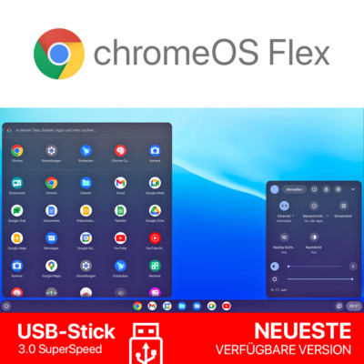 Chrome OS Flex | Live & Installation 64GB Boot USB-Stick ChromeOS Betriebssystem