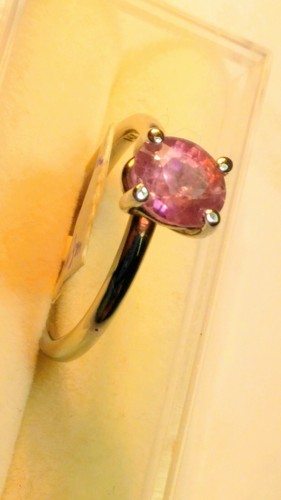 RARO, ANELLO SCINTILLANTE ZAFFIRO MOGOK MULTICOLORE IN ORO BIANCO 14K MISURA 6,75! - Foto 5 di 11