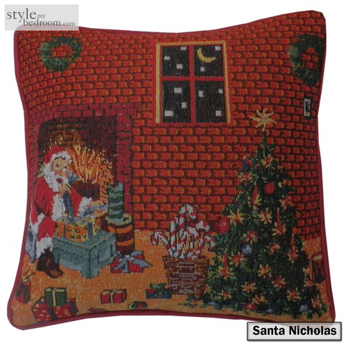 Vintage Weihnachten Wandteppich gefüllte Kissen oder Kissenbezüge in 7 Designs - Bild 17 von 29
