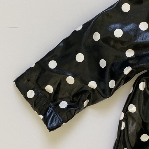 Girls Raincoat Size 12 Months Black White Polka Dots EUC Baby Jacket Coat Lined - Picture 5 of 16