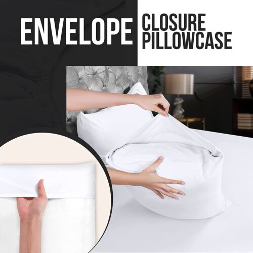 1800 SERIES ULTRA SOFT PILLOWCASES - SET OF 2 PILLOW CASES KING & QUEEN SIZE - Picture 3 of 74