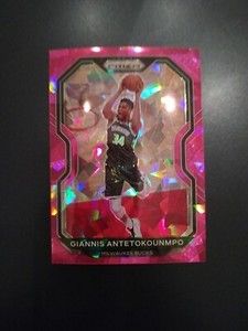 2020-21 Prizm GIANNIS ANTETOKOUNMPO Pink Cracked Ice #111 Bucks MVP