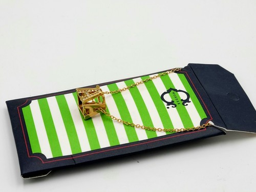 C. Wonder Women's Gold Pave Cube Initial Necklace A,J,C,P,.,E,K  NEW - Picture 7 of 9