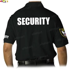 MEN'S PRINTED SECURITY POLO T-SHIRT UNIFORM EMBROIDERY BADGE POLICE STAFF PARTY