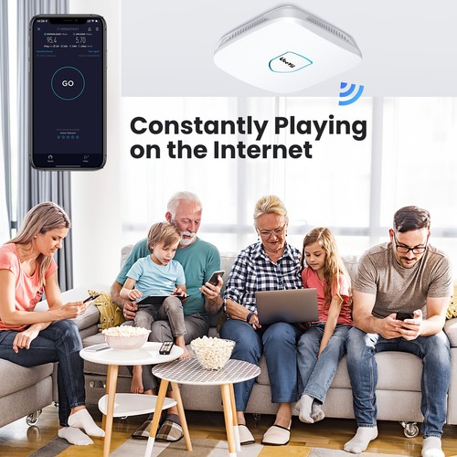 Indoor Ceiling WiFi Wireless Access Point AP Remote 2.4G/5.8G Dual Band 1775Mbps - Afbeelding 5 van 10