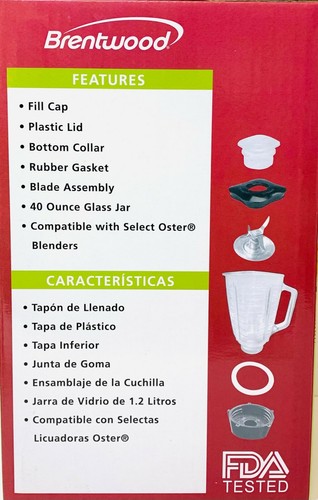 Brentwood P-OST722 6 piezas de repuesto Glass Jar Set compatible w / Oster NUEVO - Imagen 3 de 4