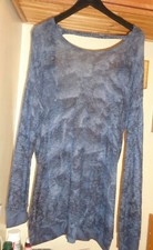 T PARTY USA MADE NAVY COMBO DYED OPEN BACK LAYERED PULLOVER SWEATER NWT L