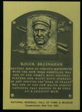 Roger Bresnahan Rare 1981-89 Hall of Fame Plaque Metallic Card New York Giants