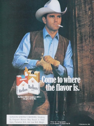 Marlboro Man Cowboy White Hat Blue Shirt Vintage 1986 Original Print Ad - Picture 3 of 3