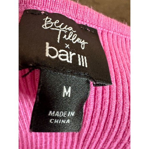 Bar III Women's Ribbed Knit Long Sleeve Square Neck Sweater Pink Size Medium - Bild 5 von 8