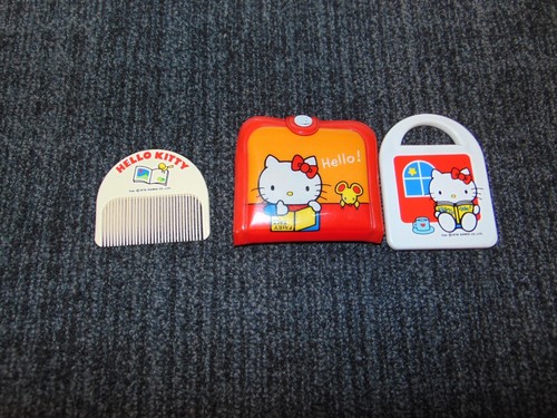 De colección 1976 Sanrio Kawaii Hello Kitty - Estuche de transporte de PVC con espejo y peine - Imagen 8 de 17