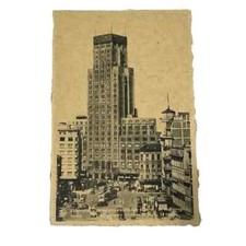 Postcard Antwerp Torengebouw Belgium Street Cars Signs Vintage A621