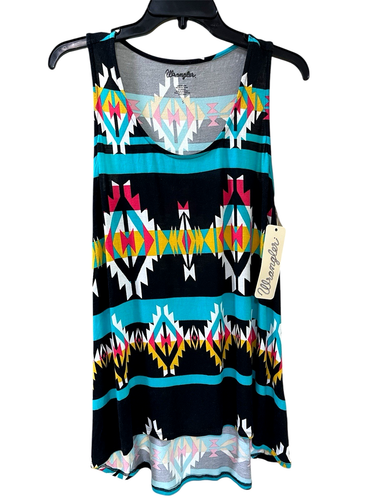 Wrangler Cavender's Tank Top Aztec Western Southwestern High Low Tunic Yoga S/M - Picture 1 of 9