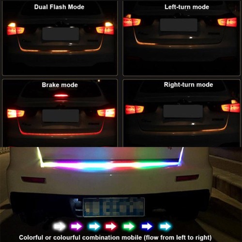 47"RGB Car Rear Trunk Strip Light Tailgate Brake Drive Turn Signal Flow LED Lamp - Bild 4 von 9