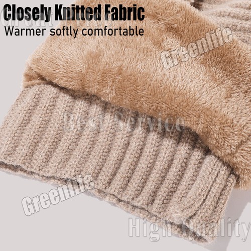 Women's Knitted Hat with Fleece Lining & Ear Flaps 3-in-1 Beanie Scarf Mask Set - Picture 9 of 18