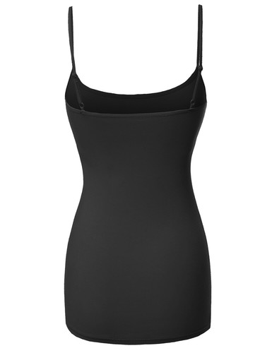 FashionOutfit Women Solid Long Length Adjustable Spaghetti Strap Tank Top - Picture 8 of 133