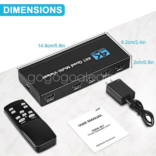 4 in 1 Out 4K HDMI Switch Multi-Viewer Multi Screen Splitter 4x1 HDMI Switcher - Picture 12 of 19