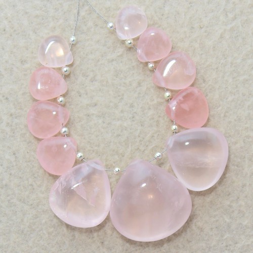 86.50cts Natural Rose Quartz Smooth Heart Loose Gemstones 9x8mm to 21x20mm - Picture 3 of 6