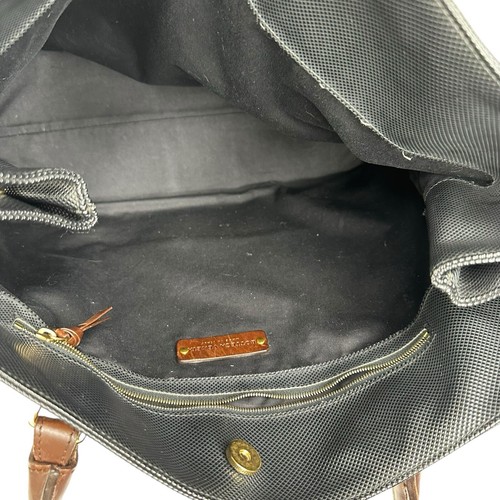 Vintage Bottega Veneta Leather Coated Canvas Tote Bag Handbag Black Brown - Picture 18 of 22